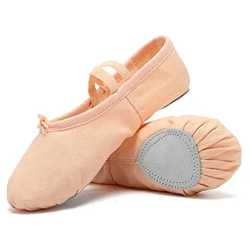 

Ballet Slippers Canvas Dance Shoes for Girls Gymnastics Yoga Flats(Toddler/Little/Big Kid/Women), Pink, oramge, white, red, black