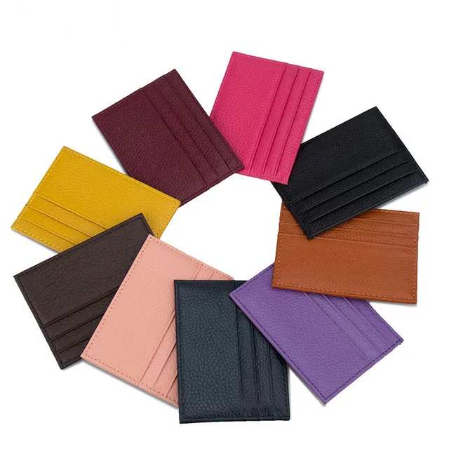 

Amazon Hotsale In Stock Colorful Genuine Leather Card Holder, As per show