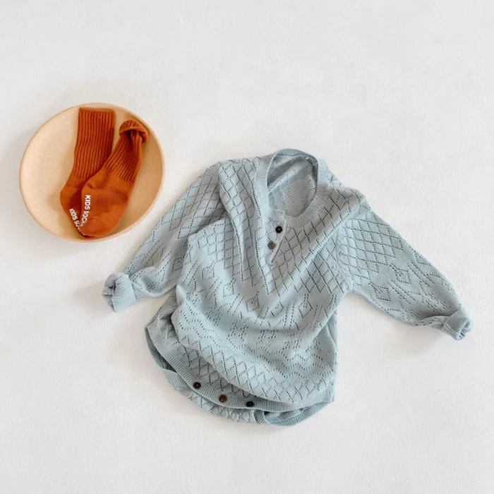 

Newborn girls wool knitted warm crew neck bodysuit vintage infant baby sweater romper, Can do customize color baby romper