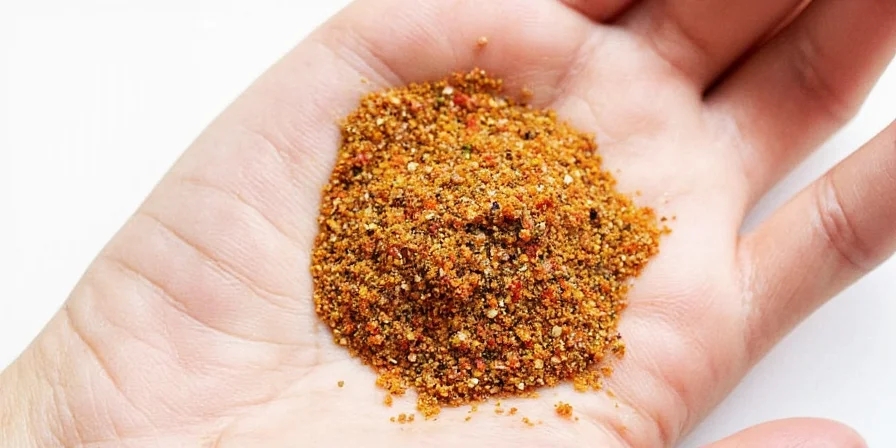 Ground beef being seasoned in a pan