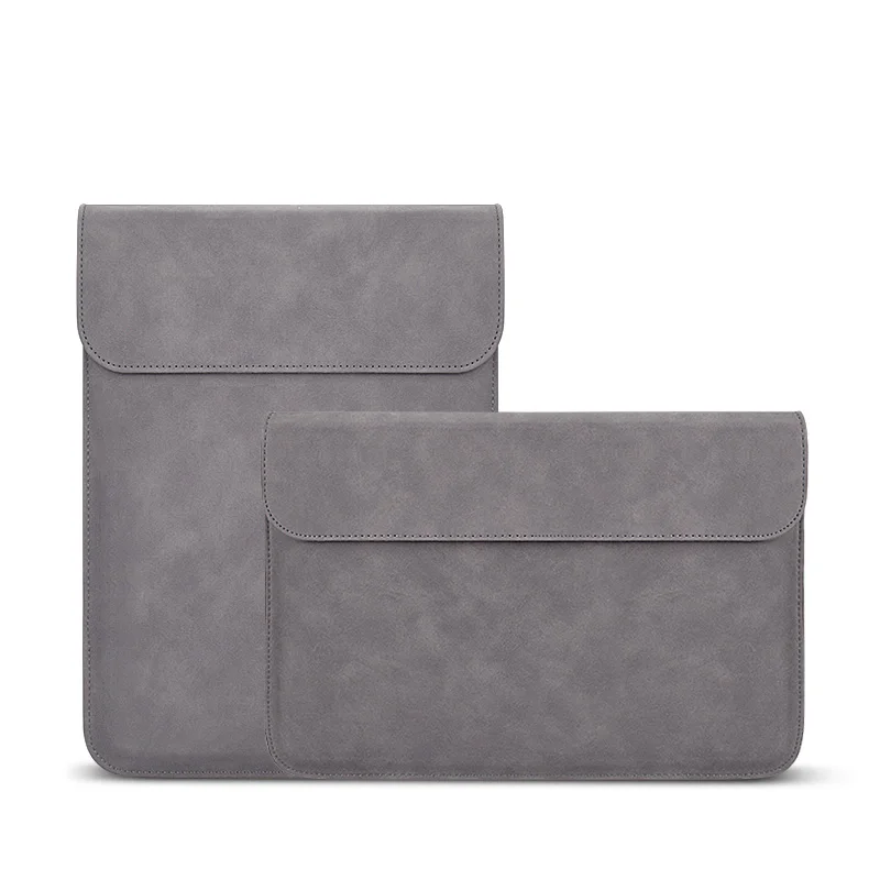 

13 Inch 14.1 Inch 15.4 Inch Leather Messenger Business Computer Case Laptop Sleeve Bag For Macbook Pro, Grey
