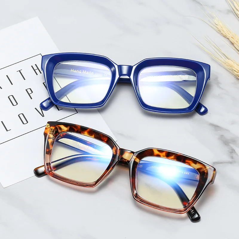 

HBK NEW 2021 Fashion cateye Women Spectacles frames square Optical Eye Prescription eyewear blue light blocking glasses
