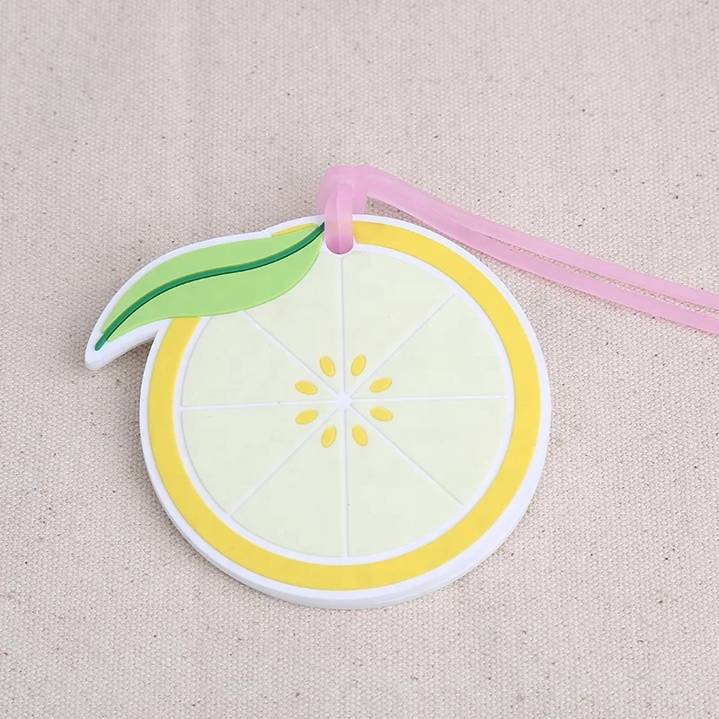

Rubber Lemon Slice Luggage Tag Tropical Destination Unique Wedding Favors, Colorful