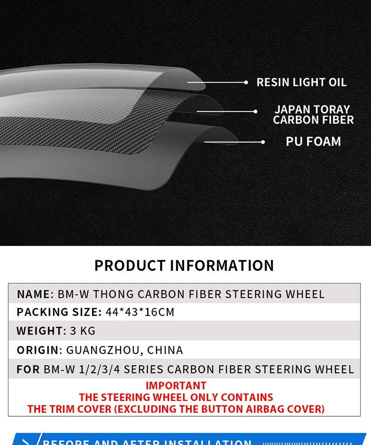 2020 New Design Genuine Carbon Fiber Steering Wheel For BMW M2 M3 M4 M5 M6 X5M X6M
