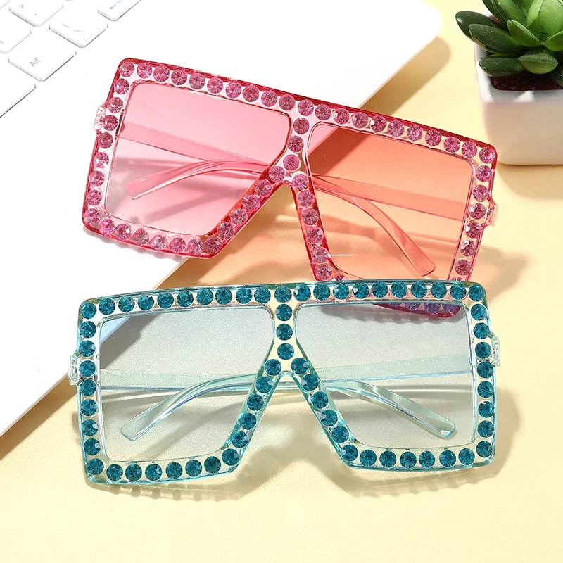 

Superhot Eyewear 11267 Oversize Square Diamond Rhinestone Women Shades Sunglasses