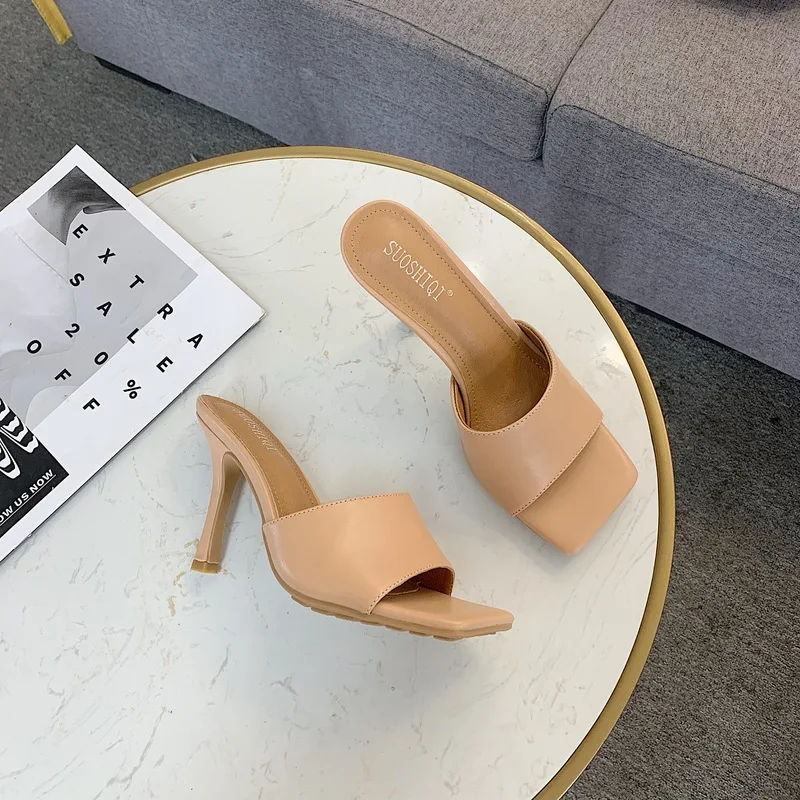 

New Arrival Fashion Shoes For Women 2020 Mules Chaussures Femmes Ladies High Heel, Picture showns