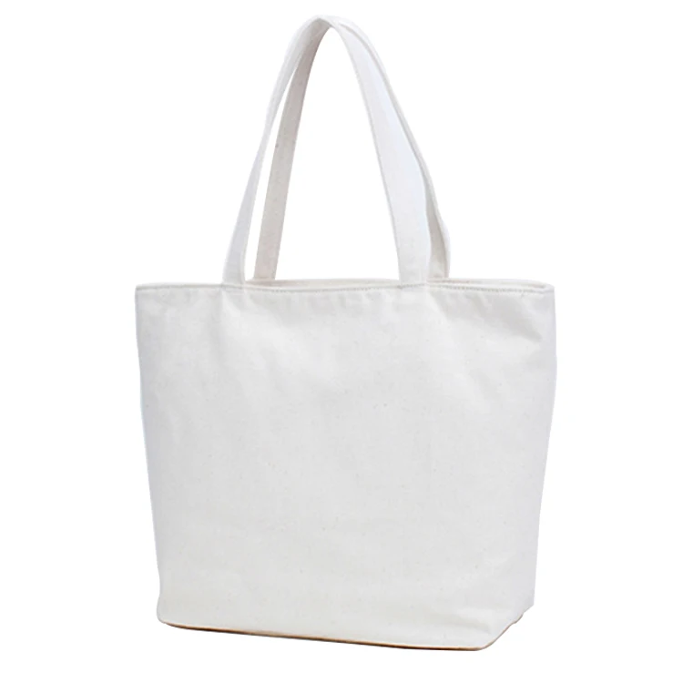 

China factory  design different color organic cotton shopping bag promotion bag cotton tote bag with zipper