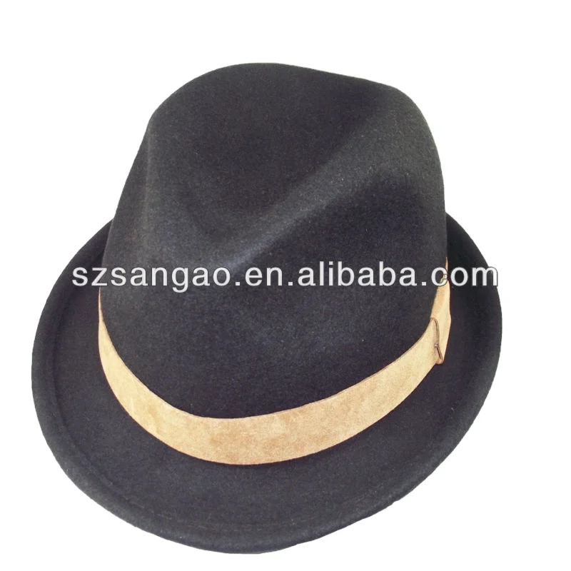 

Hot sell black wool fedora Party hats with cheap wholesale for man