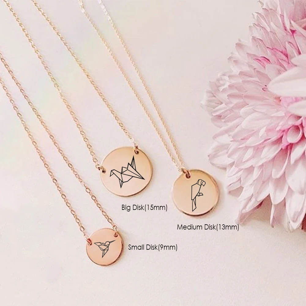 

eManco Customized Animal Fold Fox Elephant Choker Necklace 14K Gold Plated Stainless Steel Collar Bird Necklace Fashion Jewelry