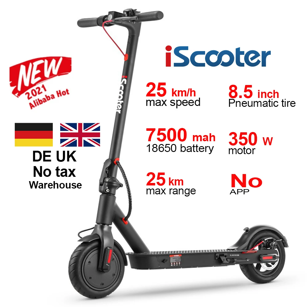 

UK EU iscooter i9 E4 8.5 inch scooters18650 36V DC Electric Brushless Motor 350w MI 15.6 mph scooter electric
