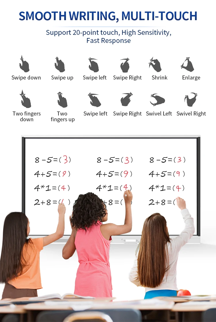 China factory multi touch screen electronic Interactive whiteboard educational equipment for schools board