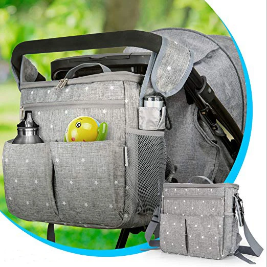 

Most Popular Baby Stroller Messenger Diaper Bag Travel Stroller Organizer Backpack with Cup Holder
