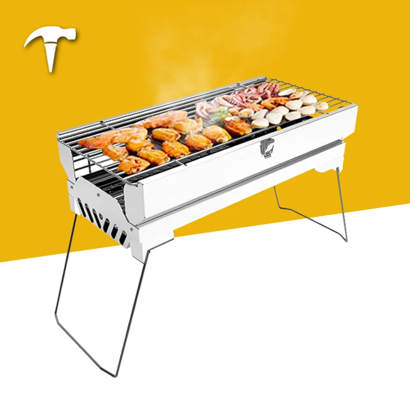 

portable folding bbq grill Independent packaging Not easy to rust Smokeless Barbecue grill Low price stainless steel bbq grills