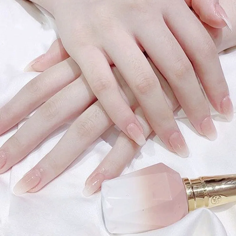 

24pcs Pink Nude White French Fake Nails False Press on Nails For Girls Full Cover Wear Finger Nail Art Tip