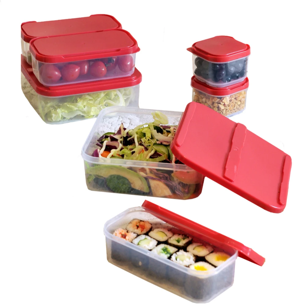 

All-in-One Stackable Bento Box & Salad Lunch Container | 4 in 1 Compartment box for Kids and Adults, Green, purple