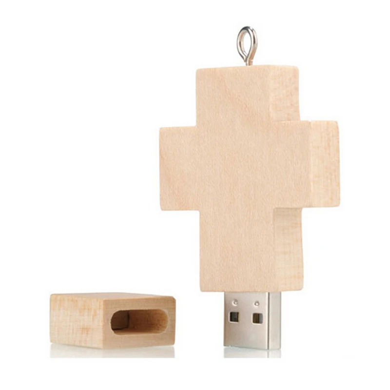 

Promotion USB Stick Wooden Cross Shape USB Flash Memory