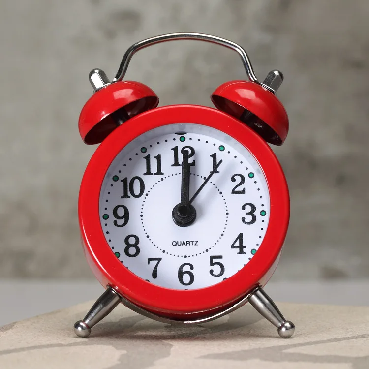 

Creative Alarm Clock Cute Mini Metal Small Alarm Clock Electronic Small Loud Table Bedside Alarm Clock