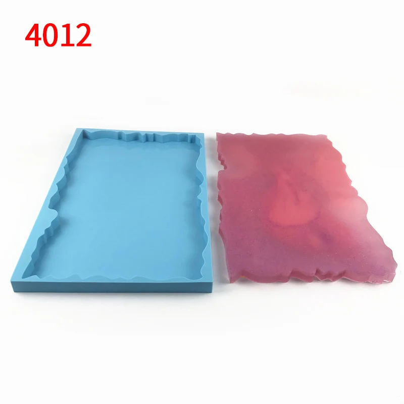 

4012 2cm deep large size geode coaster mold customized fluid artwork resin tray geode tray silicone mold for resin crafts making