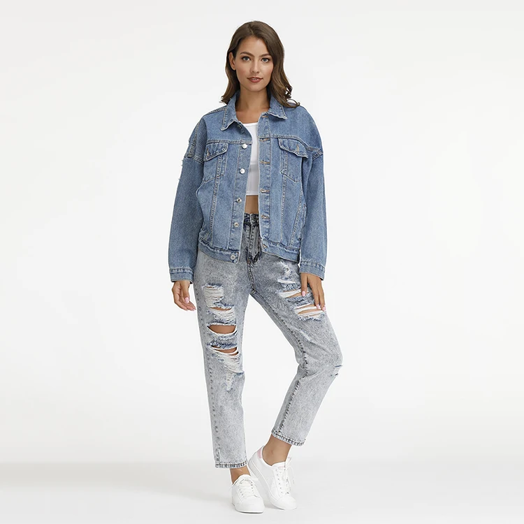 

Autumn And Winter Hot Fashion Denim Jacket Loose Comfortable And High Quality Coat Women Denim Coat, As show