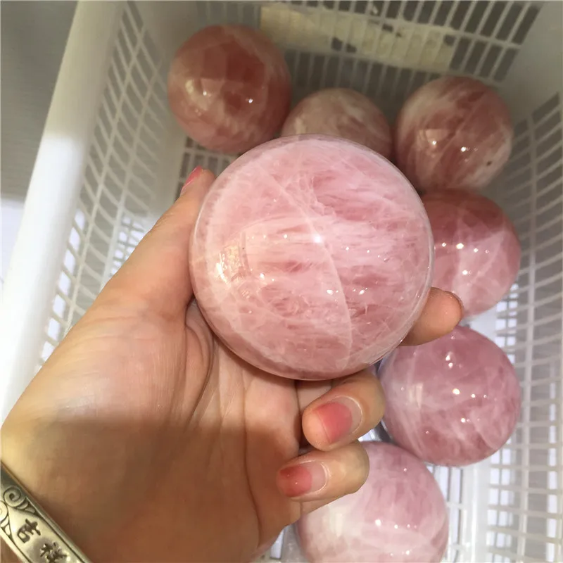 

Wholesale Custom Natural Healing Pink Rose Quartz Magic Crystal Stone Sphere Ball