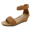 2019 latest summer new model women's Roman style soft bottom comfort weaving wedge heel sandals wholesale manufacturer