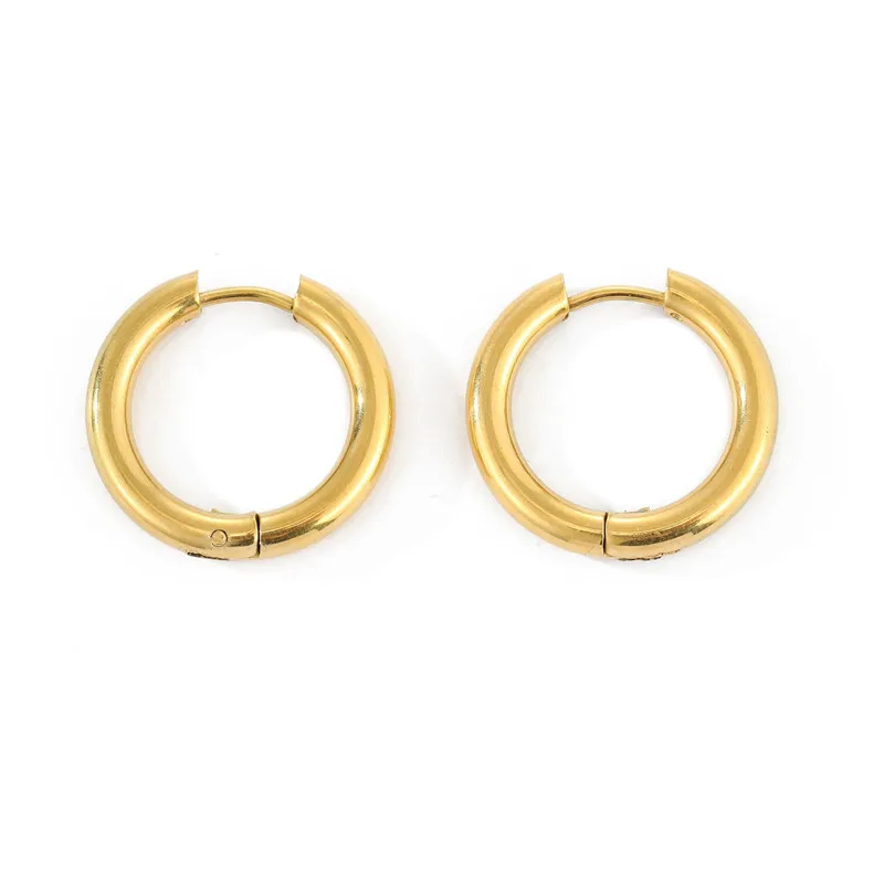 ROXI 2023 hot 15/18/20mm 14K gold stainless steel earrings women's fashion hoop jewelry earring