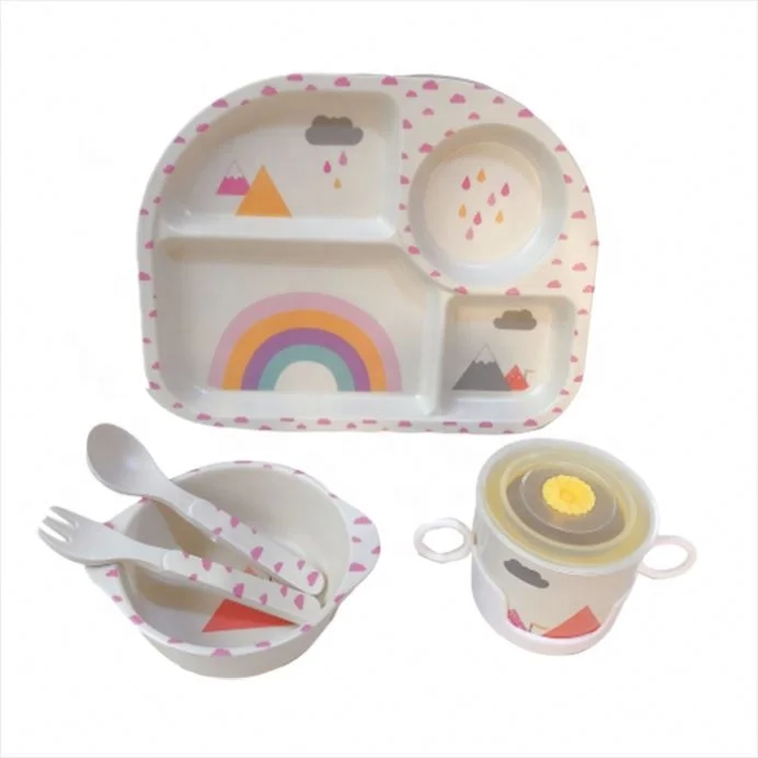 

Eco-friendly bamboo kids dinnerware set, Different decal printing paper