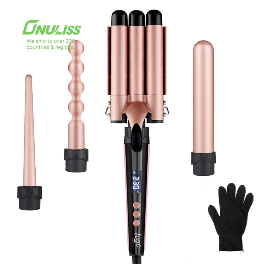 

Vivid and Vogue Auto Rotating Ceramic Hair Curler Set Wand Curling Set Hair Curlers Rollers Brush Hair Curler 5 In 1