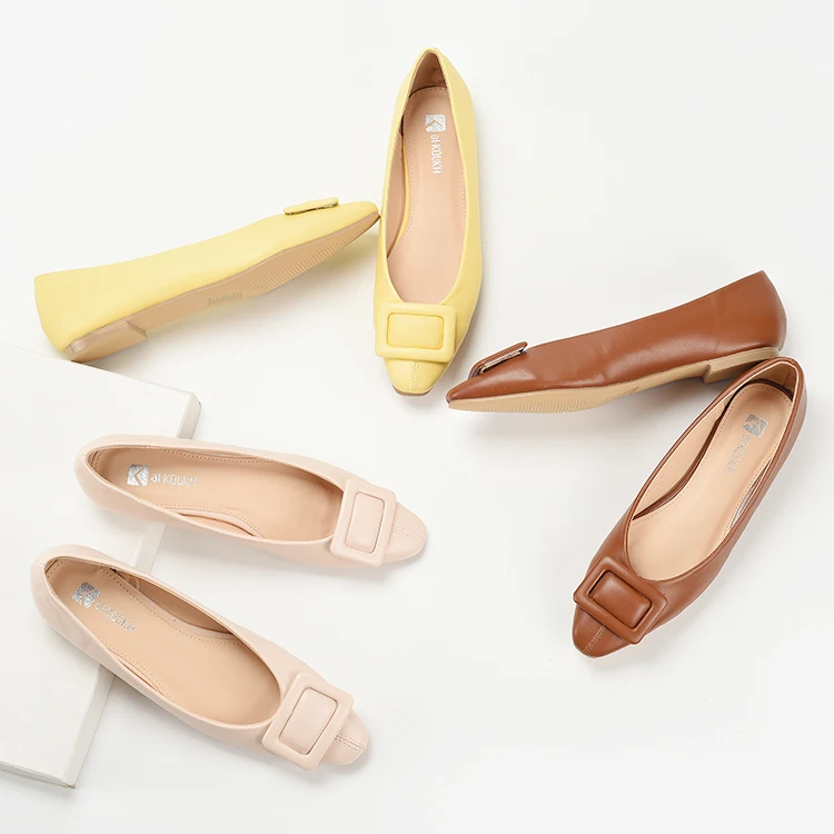 

colorful China Women pumps soft Pu ballet Casual Flat Shoes ladies