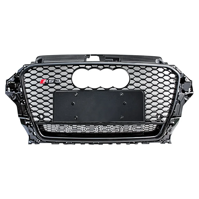 

Front grill for Audi A3 material black RS3 high quality radiator center honeycomb grills quattro style 2014 2015 2016