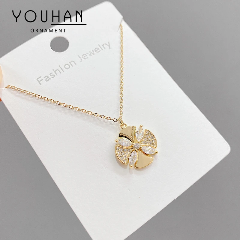 

XL61929 Fashion dainty gold plated women jewelry round pendant necklace