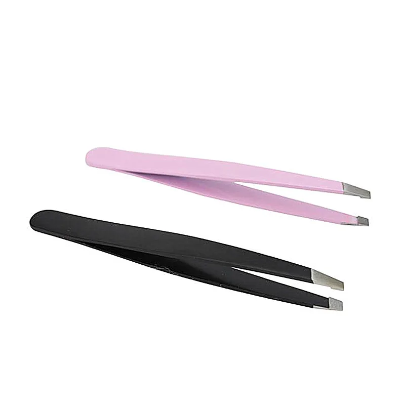 

1PC Black Color Eyebrow Tweezer Beauty Slanted Puller Stainless Steel Eye Brow Clips Hair Removal Makeup Tool Brand New, Black,pink
