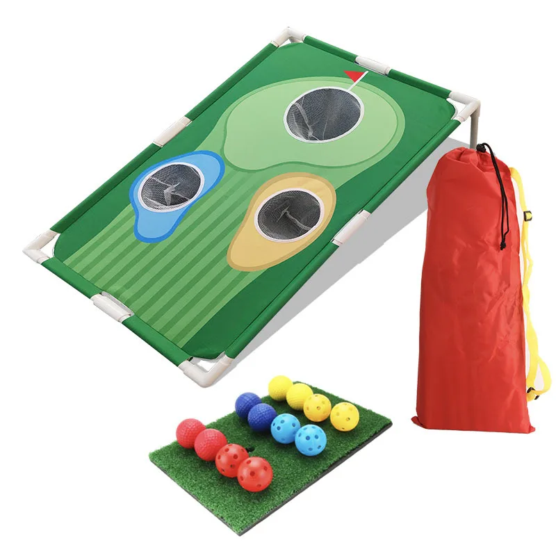 

Golf Cornhole Game Practice Hitting Net Set Outdoor Yard Sport Golf Chipping Game, Green/red