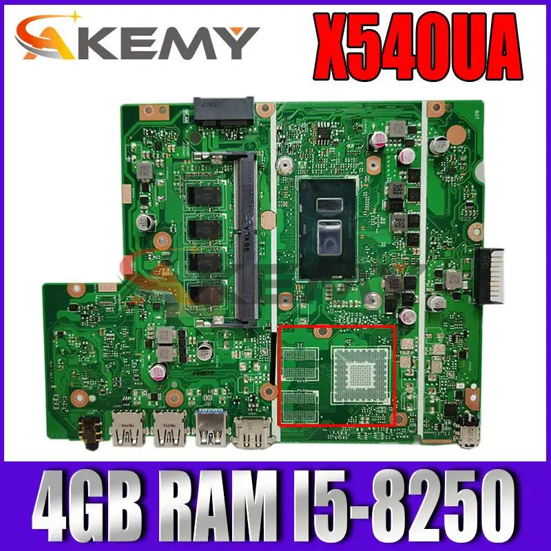 

X540UA motherboard 4GB RAM I5-8250 CPU mainboard For ASUS X540UBR X540UB X540UA X540U X540 laptop motherboard Tested