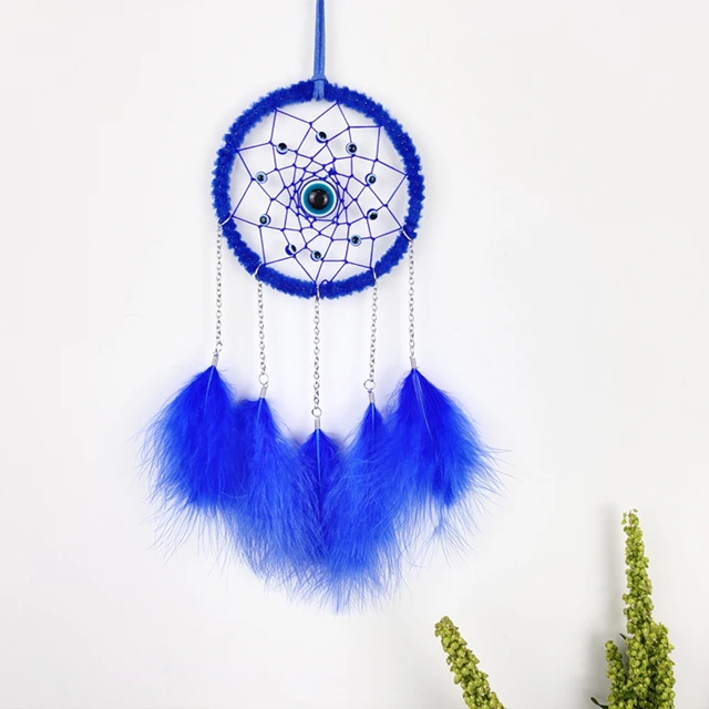 

FS3002 Feather wholesale evil eye car hanging ornament indoor decoration handmade dream catcher