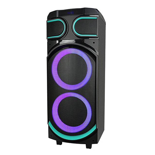 

2021 Hot Selling Dual 8 inch Wholesale Professional DJ Karaoke Wireless BT Wooden Cabinet With FM Radio Speaker