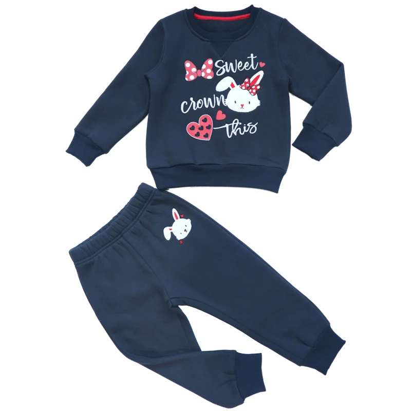 
Low MOQ ready to ship popular style spring fall winter 2 piece clothes casual cotton baby girl clothing sets 