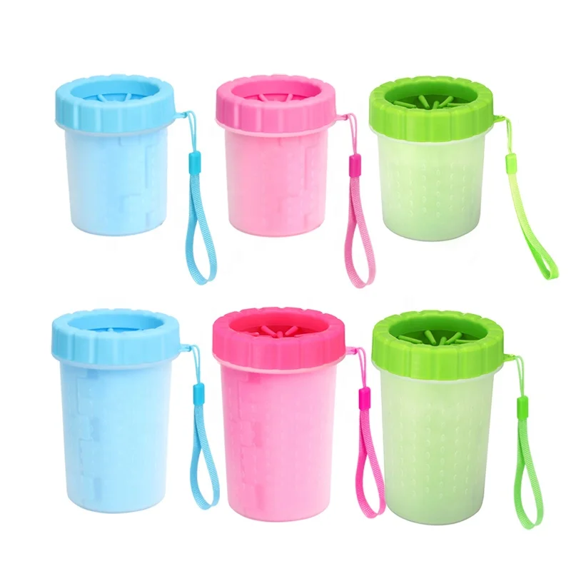 

Factory Wholesale Outdoor Portable Silicone Pet Foot Cleaner Dog Paw Cleaner Cup, Blue/red/green