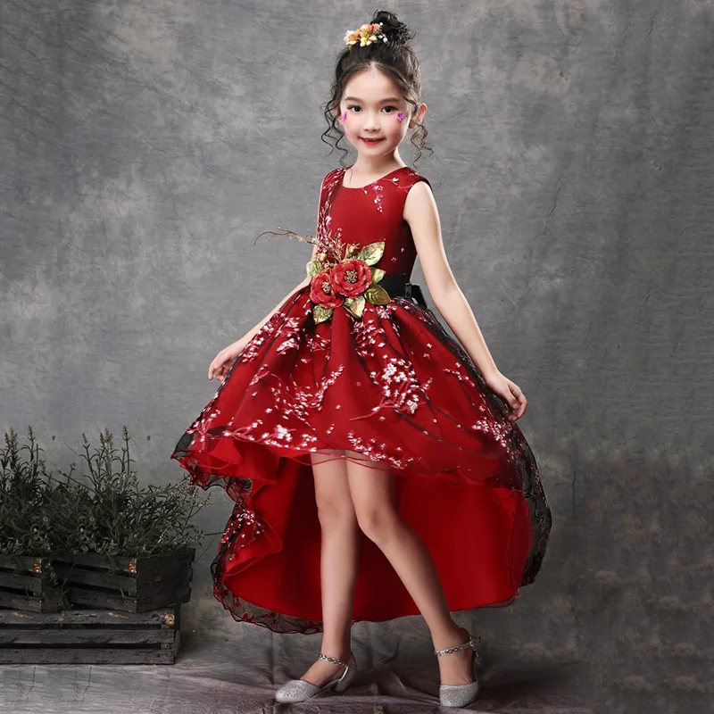 

Hot Sale Sleeveless Fold Children Girls Dresses Floral