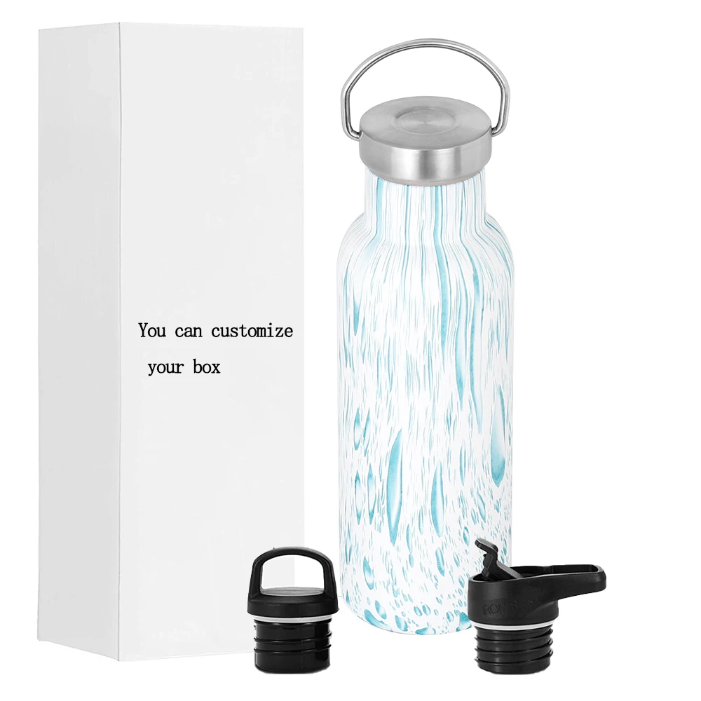 

Hot sales sport drink double walled stainless steel Vacuum Flask water bottle with lid