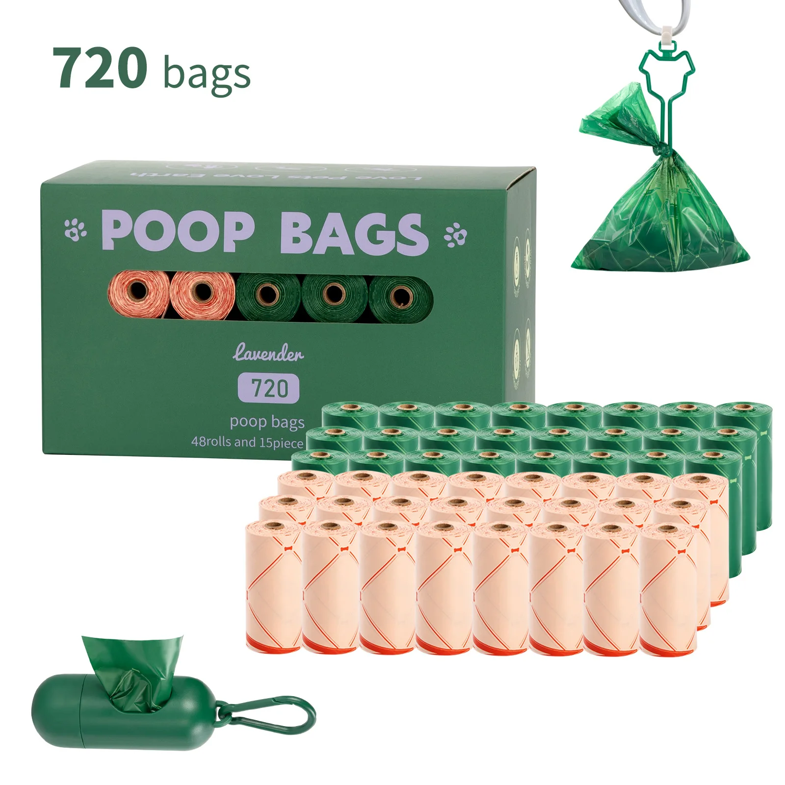 Custom Label Eco-Friendly Bio Degradable Dog Cat Cornstarch Compostable Biodegradable Poop Bags for Pet Poop