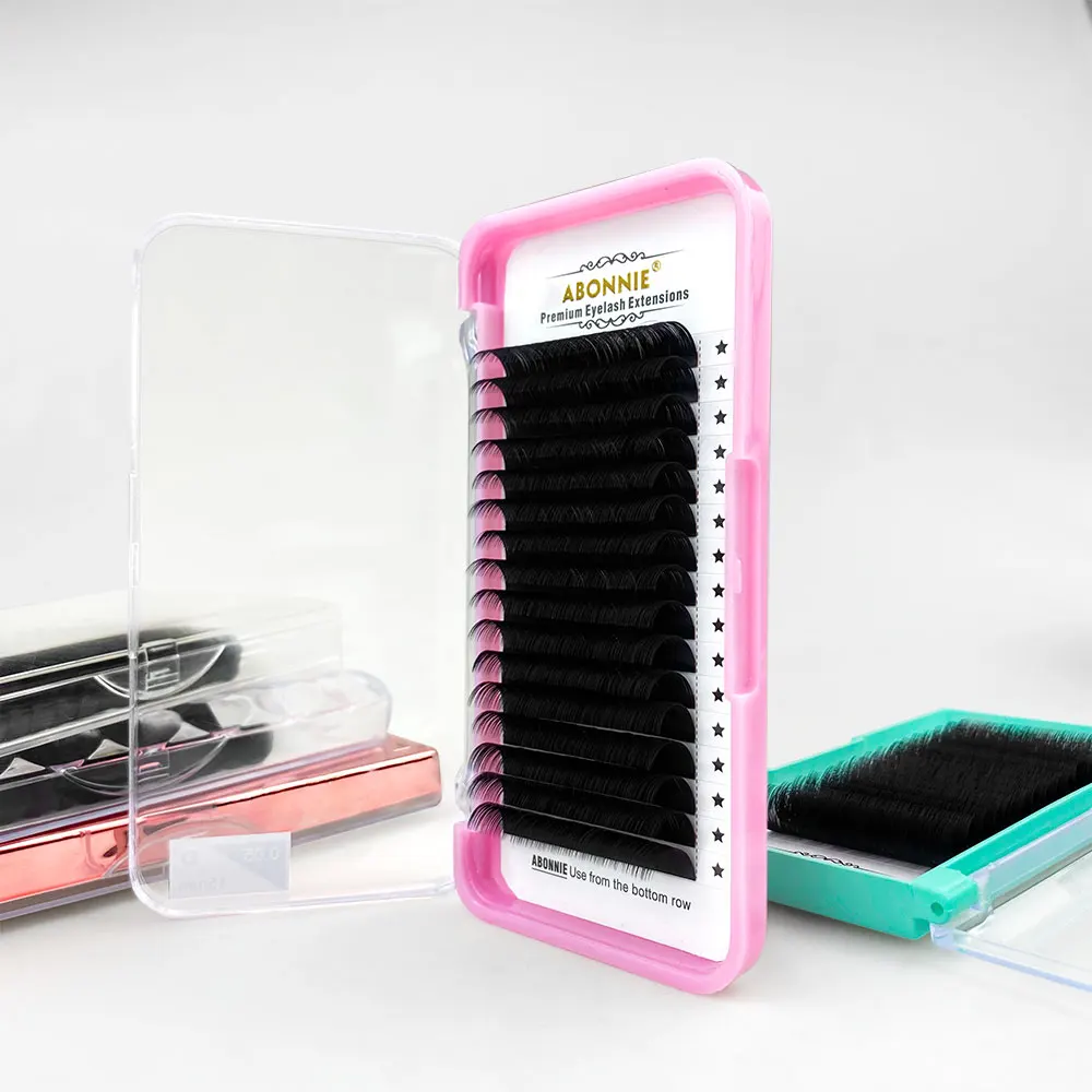 

Abonnie j Curl Volume Eyelash Extension Supplies Dark Private Label Russian Volume Individual Eyelash Extensions, Natural black