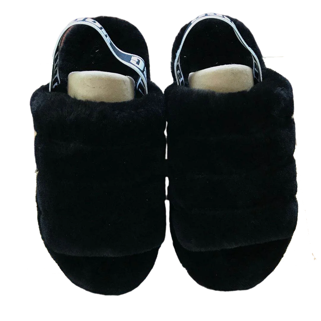 

Real Fur House Luxury Designer Platform Wedges Heels Sandals Pantoufle Flip Flop Women Furry Slipper Fluff Slides indoor Fluffy