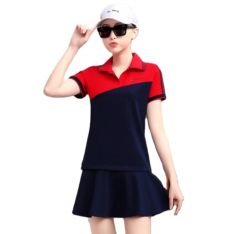 

Trend short-sleeved pleated skirt set kindergarten teacher suit Tennis skirt set women's new sports dance skirt