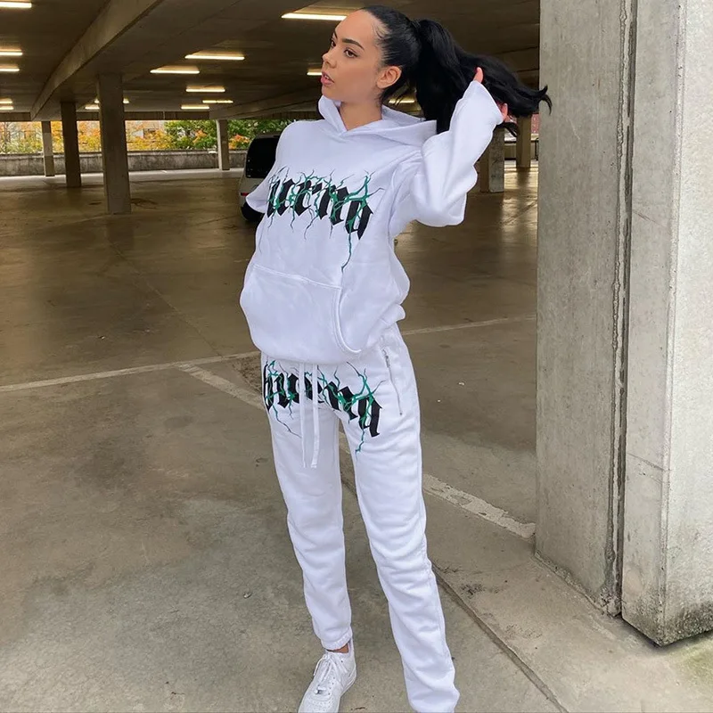 

Elva winter women two piece jogger set pure color