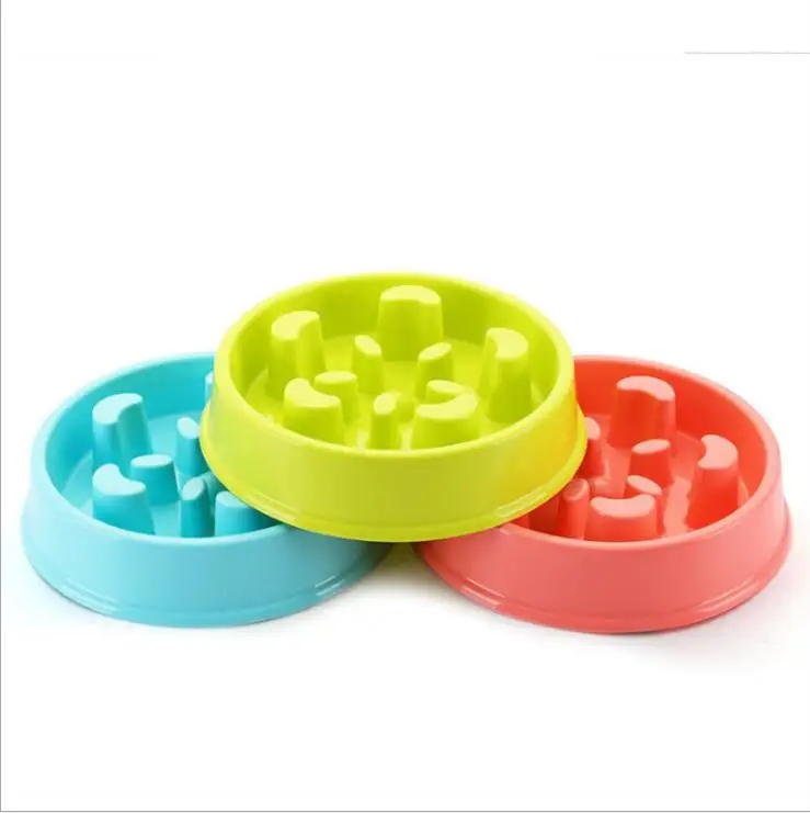 

Multi Colors Portable Wholesale Plastic Pet Cat Dog Slow Food Water Bowl