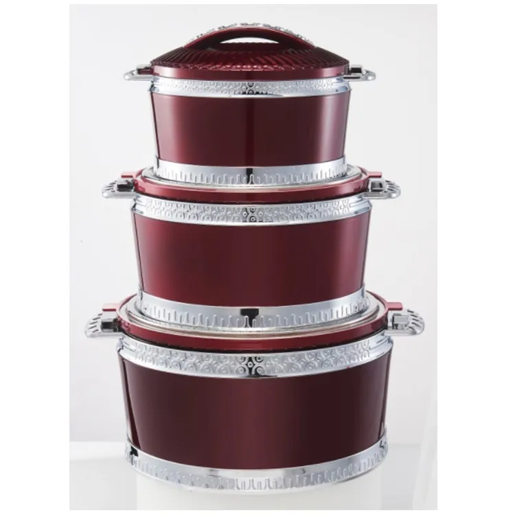 

New Arrival High Quality ABS 2.0+4.2+6.3L 3PCS Set Stainless Steel Casserole Food Warmer Insulated