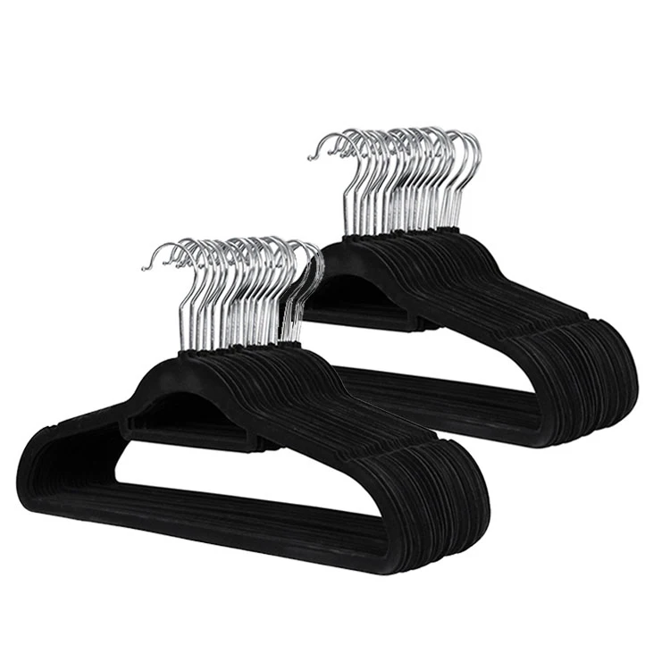 Customized Cloth Hanger Wholesale Black Grey Custom 50 Pack Coat Velvet ...