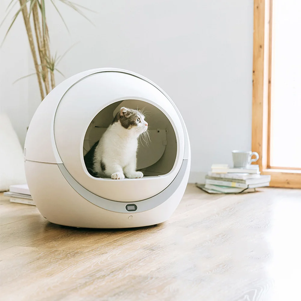 

Smart automatic self cleaning cat litter box top selling products cat toilet, White