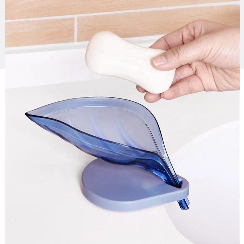 

Leaf-shaped water filter soap box without perforated suction cup toilet drain soap brush rack